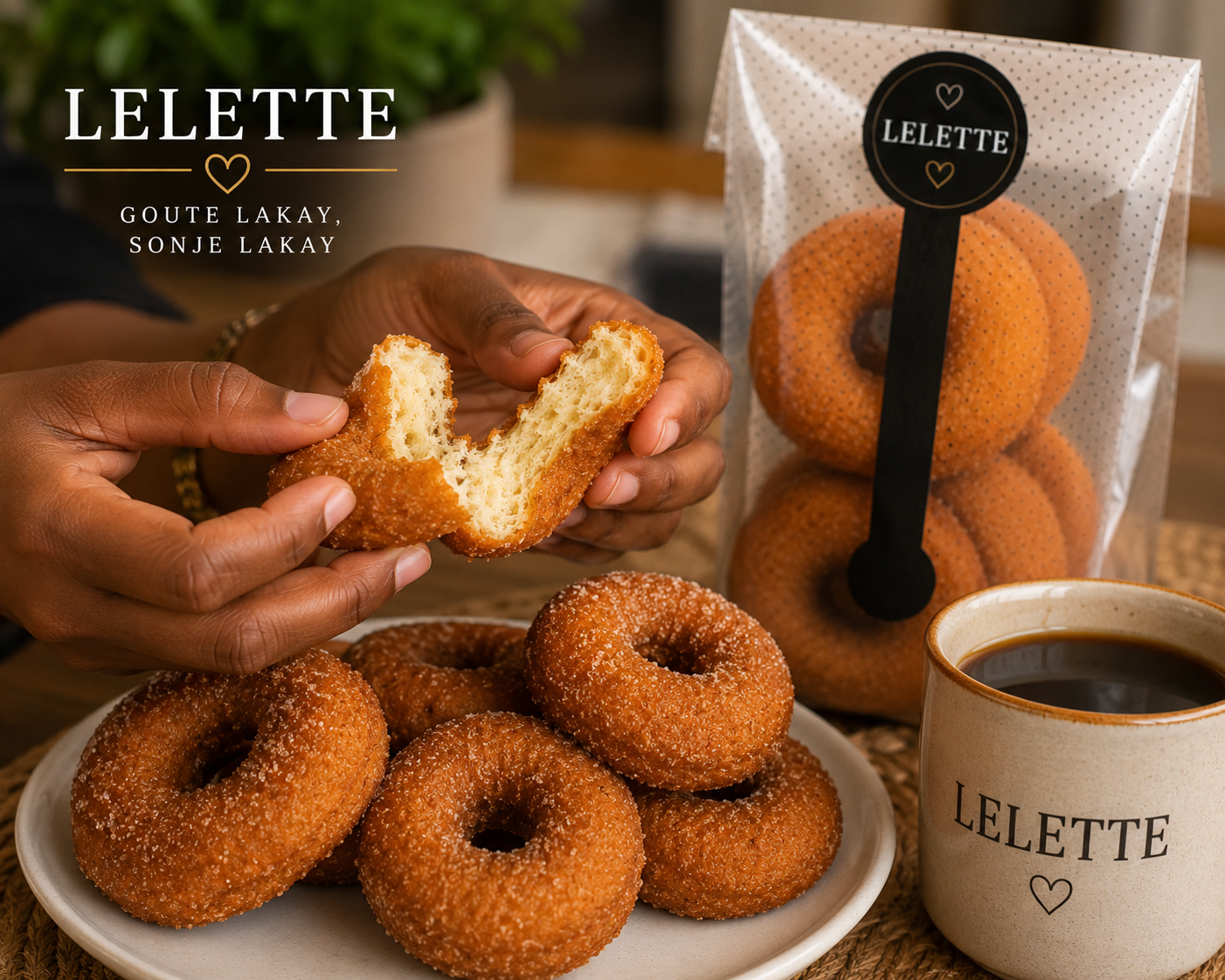LELETTE Kokiyòl – Handmade Haitian Fried Donuts (4 Pack)
