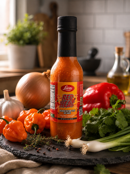Lelette RED HEAT Hot Sauce – 24 Bottle Case (5 fl oz Each)