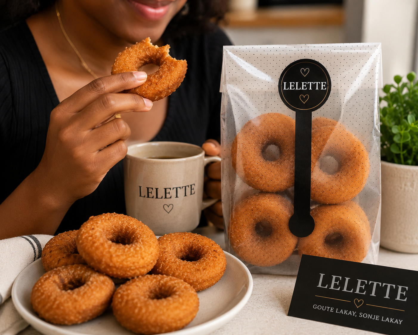LELETTE Kokiyòl – Handmade Haitian Fried Donuts (4 Pack)