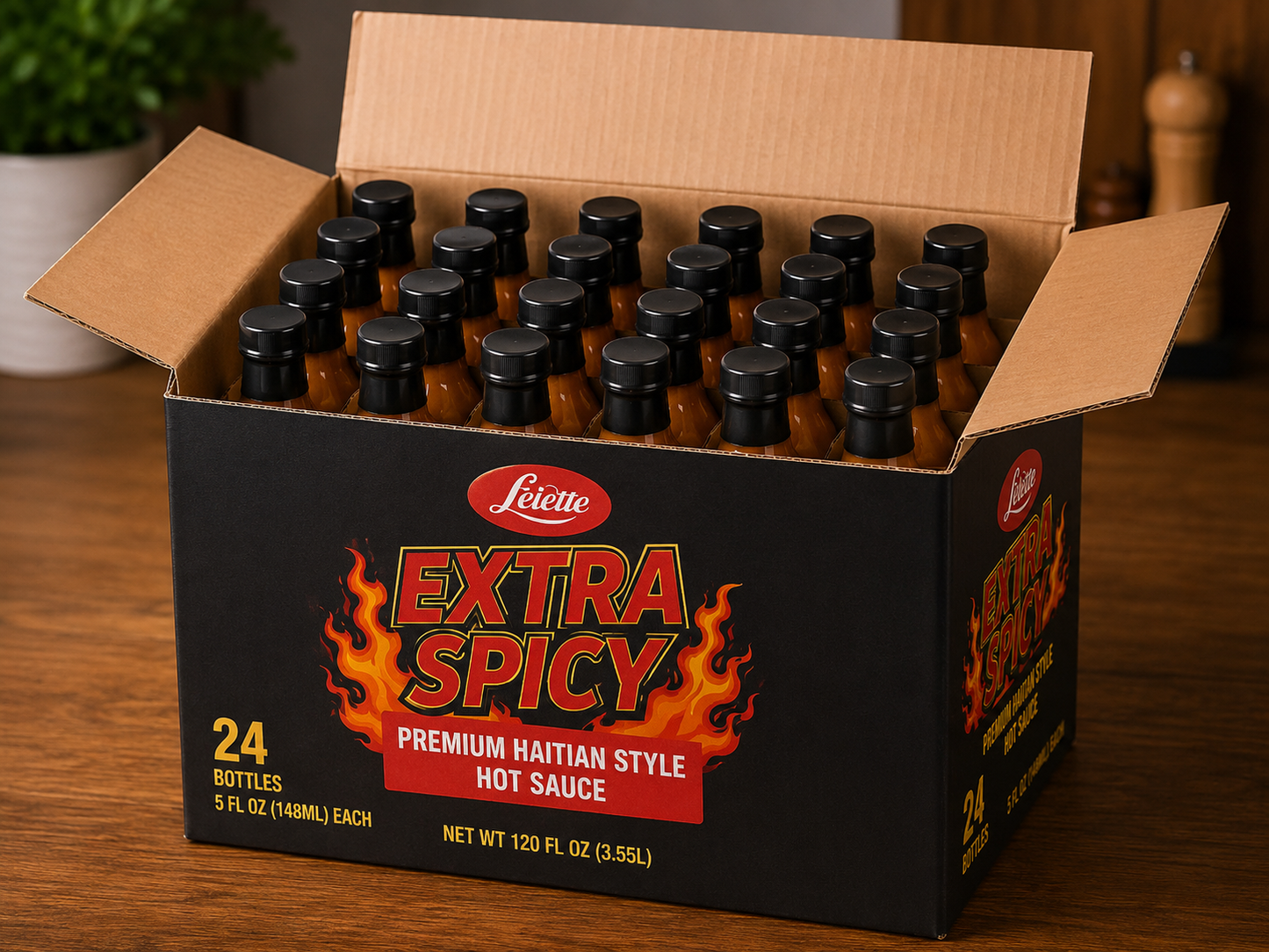 Lelette RED HEAT Hot Sauce – 24 Bottle Case (5 fl oz Each)