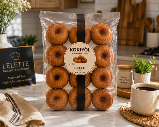 LELETTE Kokiyòl – Haitian Fried Donuts (12 Pack)